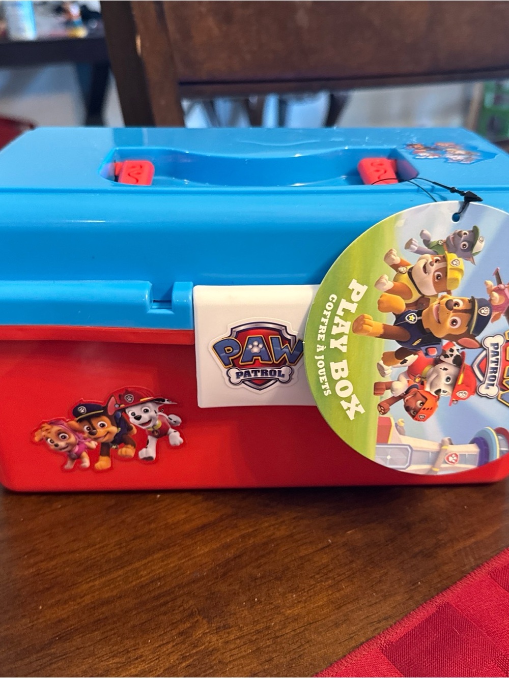 Paw Patrol Kids Play Box - Blue and Red Toy Carry Case